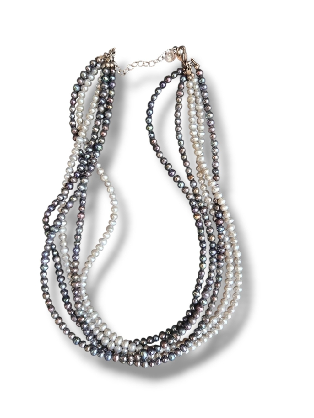 Silpada Multi-Strand Freshwater Pearl Necklace In Shades Of Grey